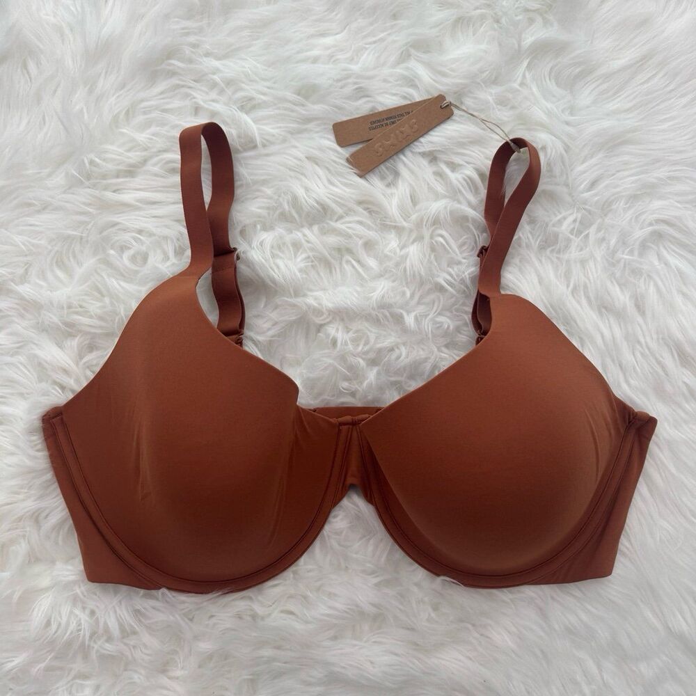 Skims Fits Everybody Scoop Plunge Bra Bronze Size 42DDD
